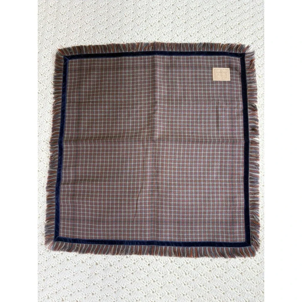 Wool Pillow Sham Checked Lexington Beacon Hill 21” Square Blue Red Tan NEW
